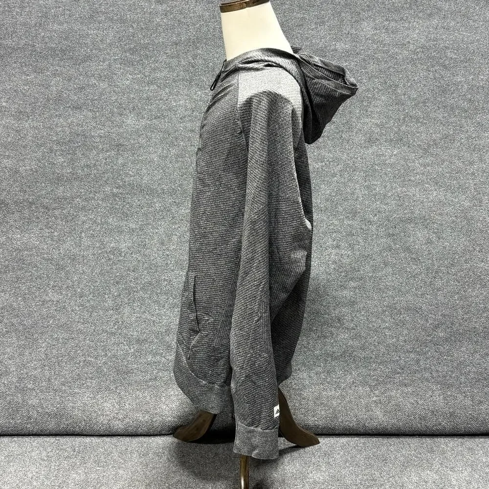Adidas Reigning Champ Hoodie Mens Medium Gray Full Zip Stripe Lightweight Jersey